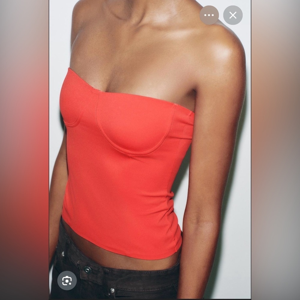 🔥🔥Zara Strapless Red Tube Top